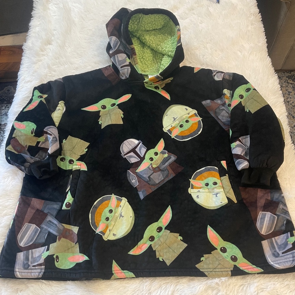 Star Wars Disney Mandalorian Grogu (Baby Yoda) oversized blanket hoddie‎ kids